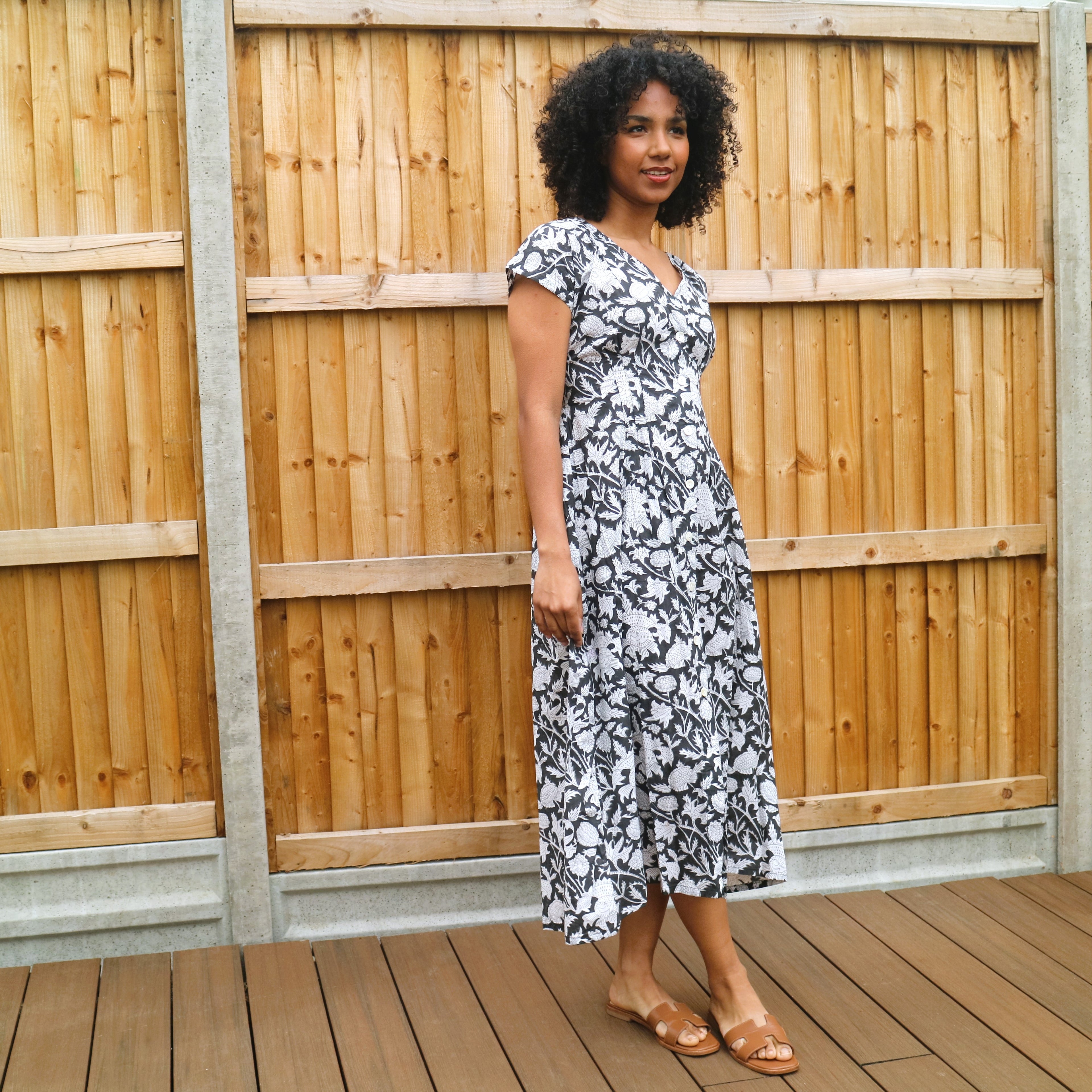 Delia Cap-Sleeved Dress