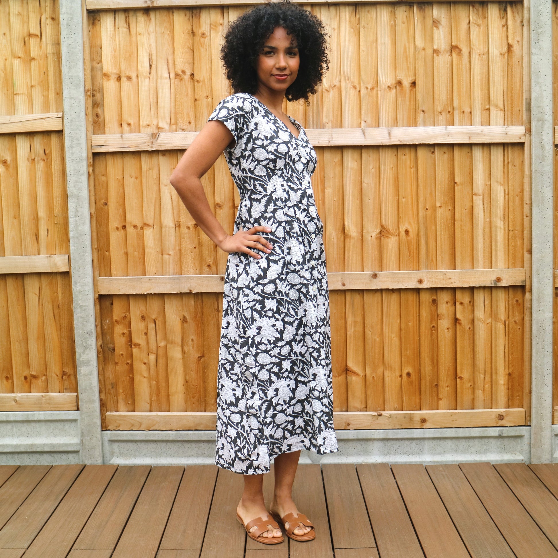Delia Cap-Sleeved Dress