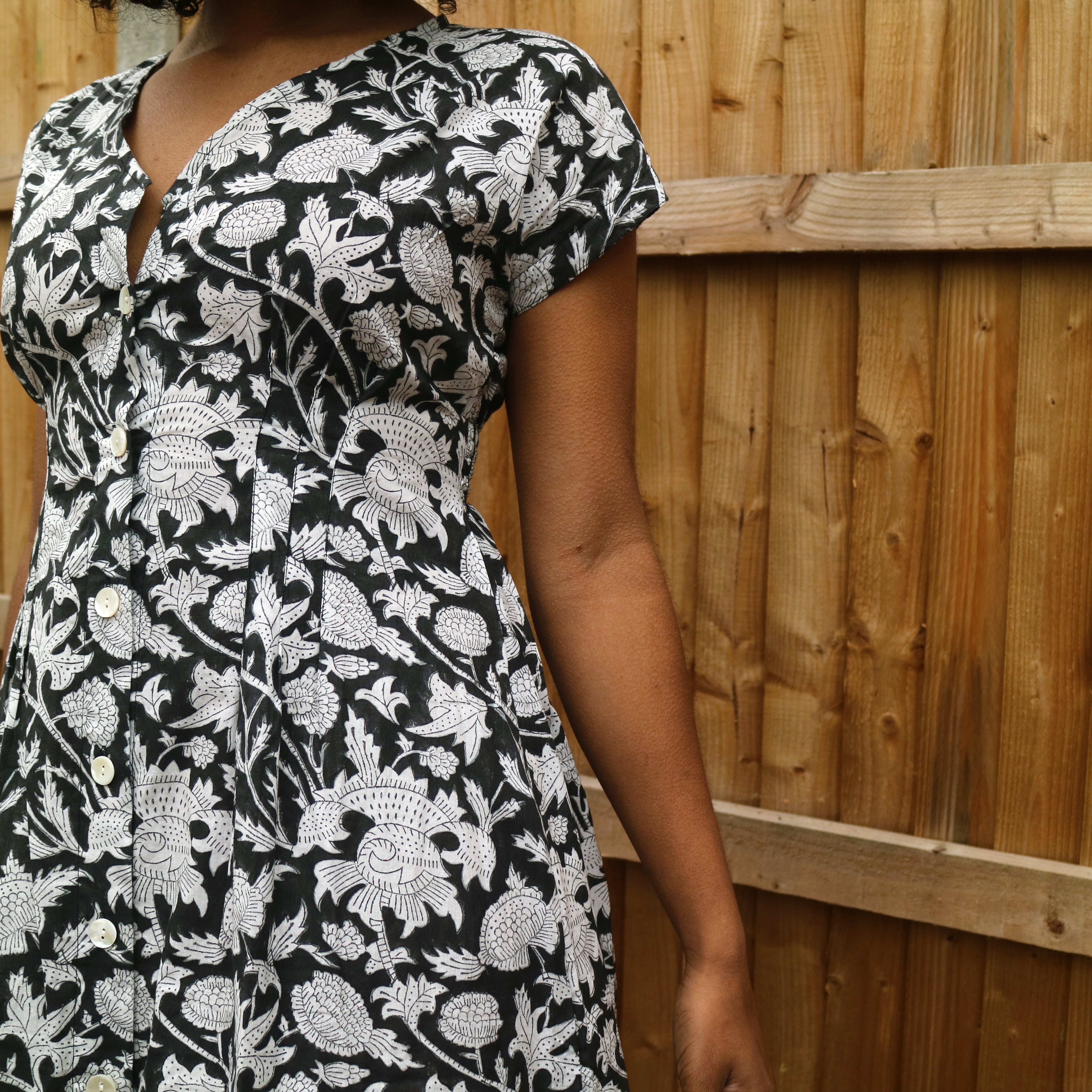 Delia Cap-Sleeved Dress