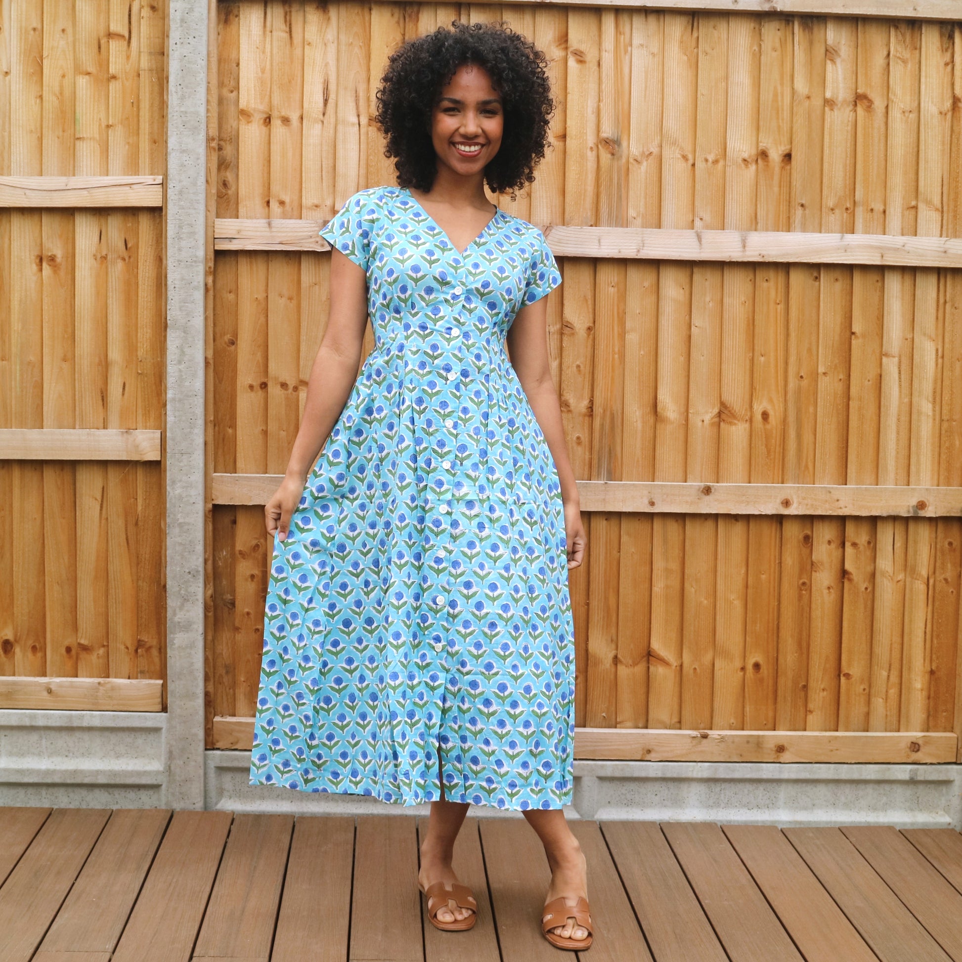 Delia Cap-Sleeved Dress
