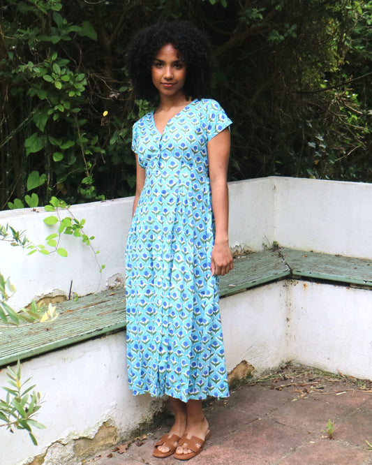 Delia Cap-Sleeved Dress